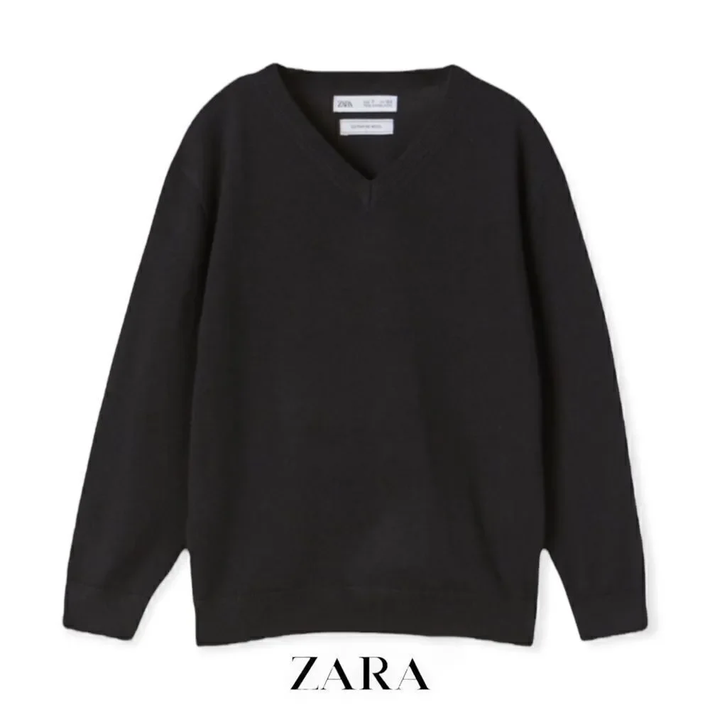 ZARA Kids | Black | EXTRA THIN MERINO WOOL KNIT SWEATER